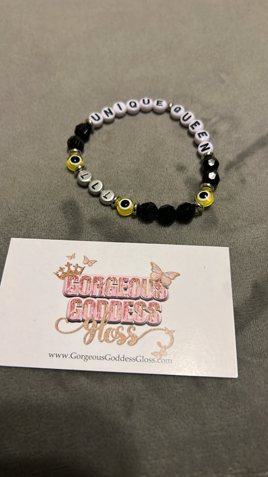 Unique Queen Evil Eye Angle Number Single Bracelet