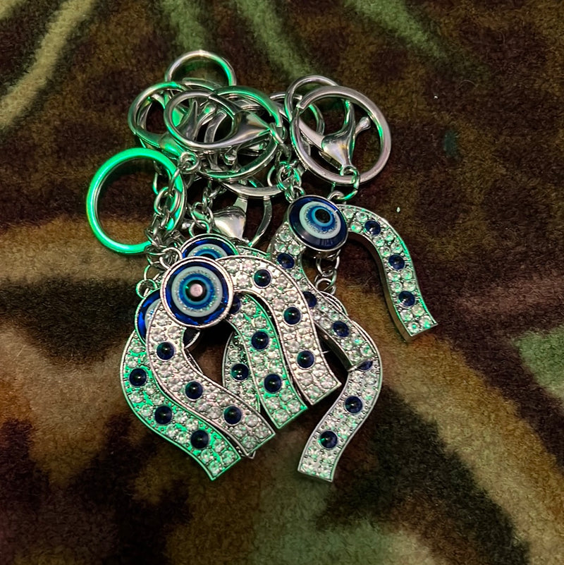 Evil eye horse shoe ￼ Keychain