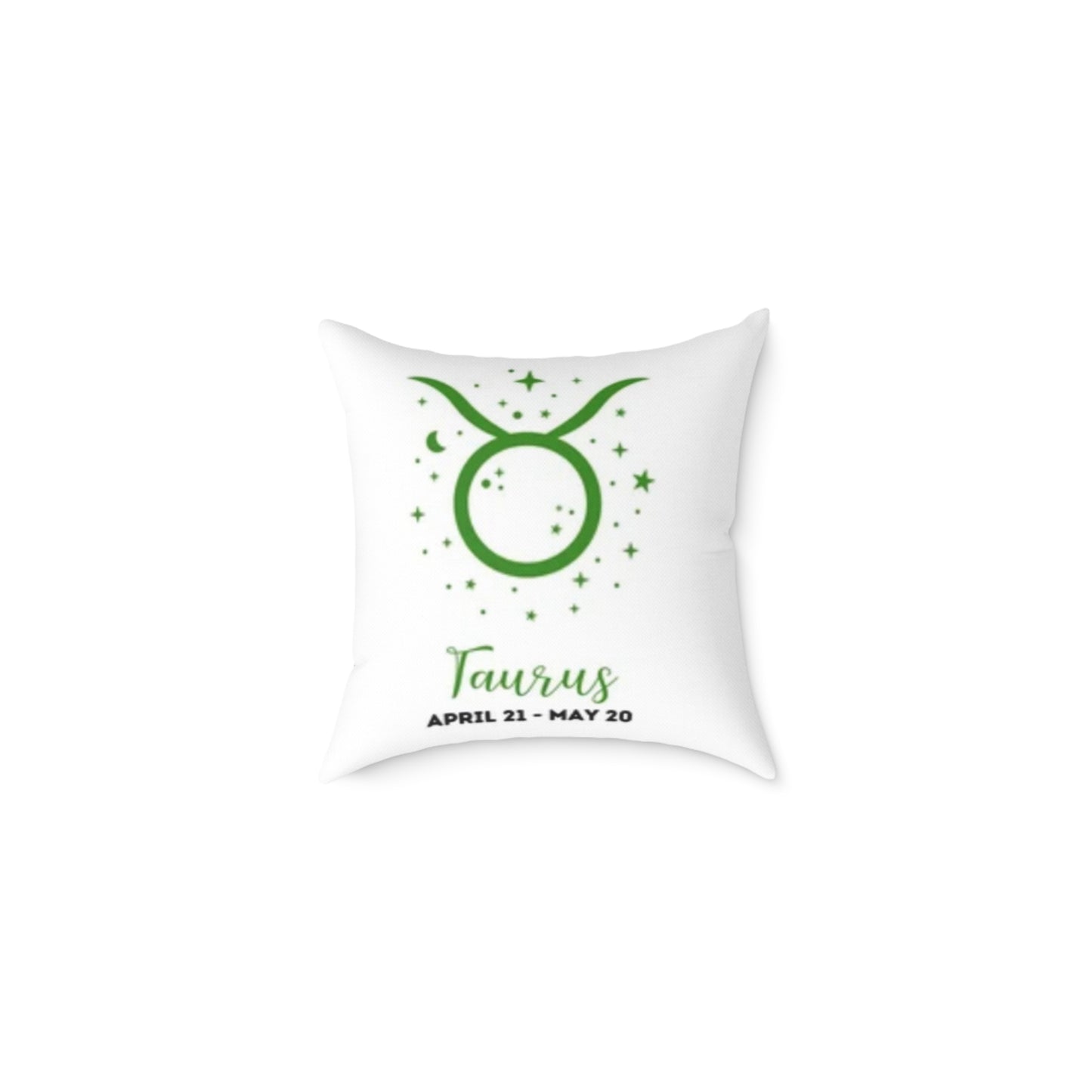 Taurus  ♉️ Zodiac Poly Canvas Pillow - Cute Aries Bear Design with Horoscope Dates