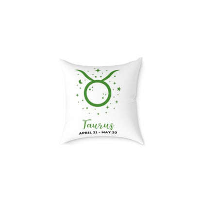 Taurus  ♉️ Zodiac Poly Canvas Pillow - Cute Aries Bear Design with Horoscope Dates