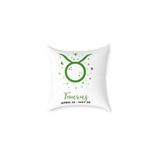 Taurus  ♉️ Zodiac Poly Canvas Pillow - Cute Aries Bear Design with Horoscope Dates