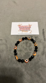 Orange   Evil Eye Custom Name / Plain  Single Bracelet