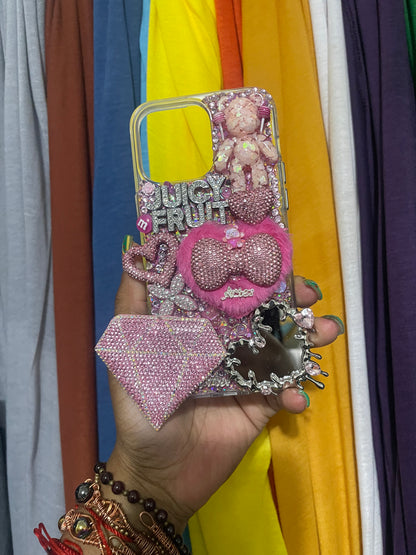 Fully Bling out Custom  Junk iPhone  Case with Mirror