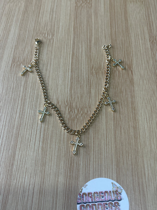 Cross gold filled anklets