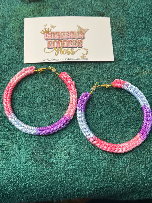 Bubble Gum   Crochet Earrings