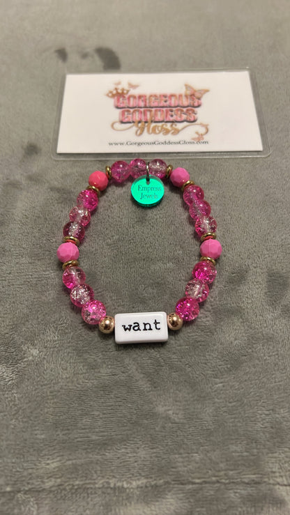 Star / Want  Inspirational Word Bracelet