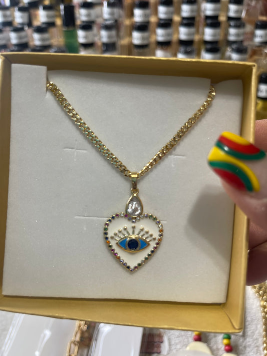 White  Heart Evil eye