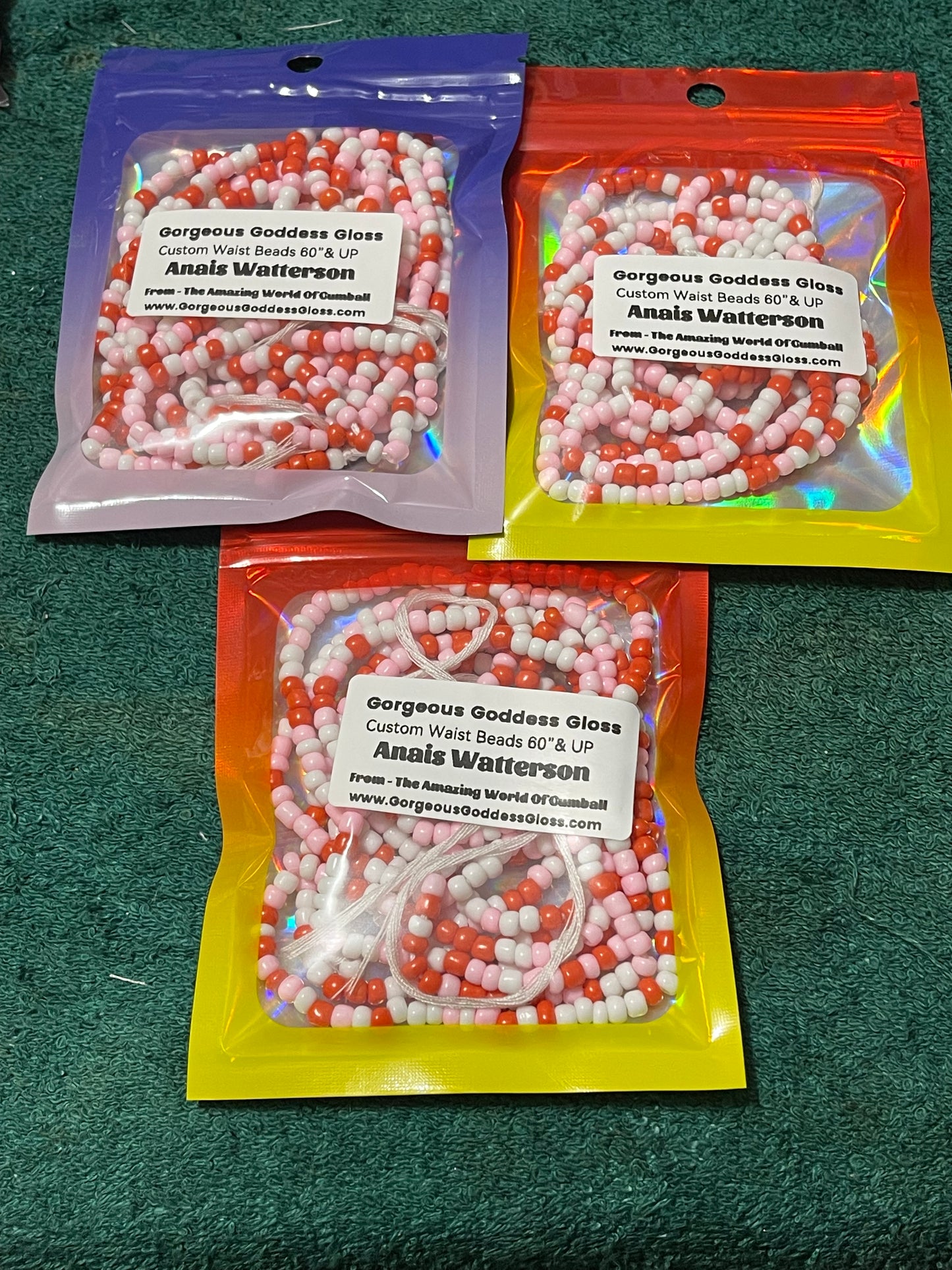 Anais Watterson From - The Amazing World Of Gumball custom Waist-bead Tie on waist beads(Add 4 one will be FREE )