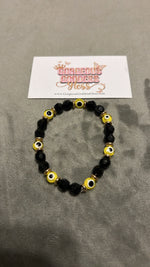 Yellow Evil Eye Custom Name / Plain  Single Bracelet