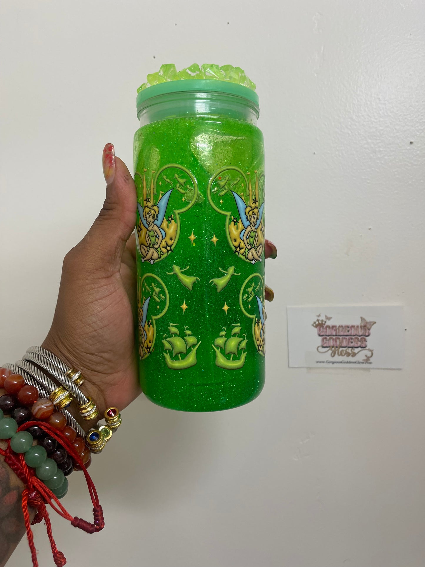 Tinker Bell Custom Snowglobe Cup 20oz (AS PHOTO)