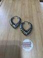 Drop Heart bamboo hoop earrings