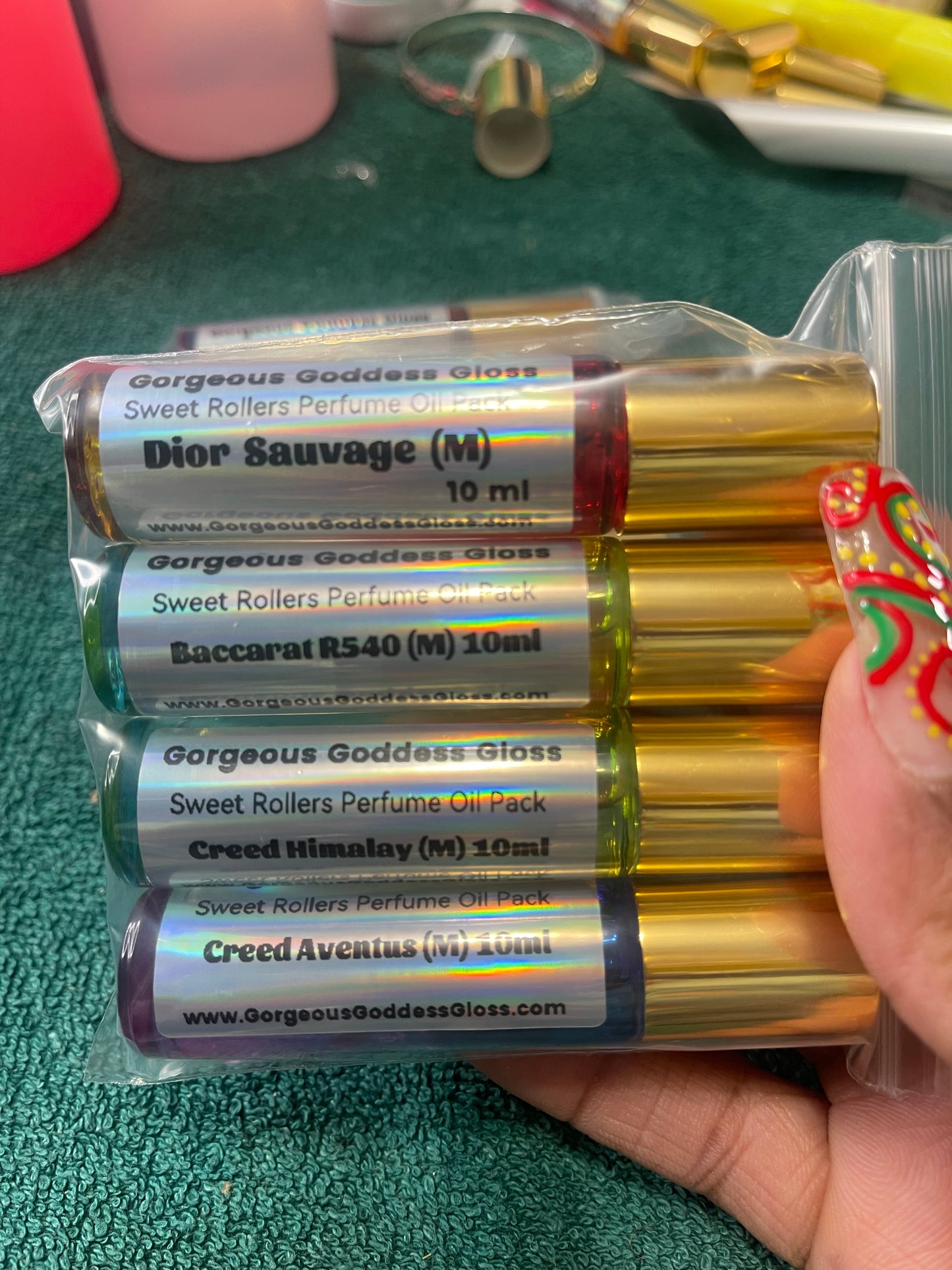 B 540, Creed Himalay, Creed advantus & Doir Savuages 
Empress 4 for Men  Roller Pack Handmade Sweet Rollers Fragrance oil