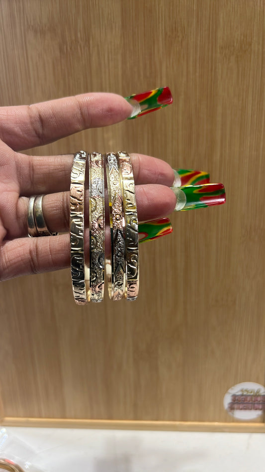 Tri color Mixed  Elephant  Bangle Set