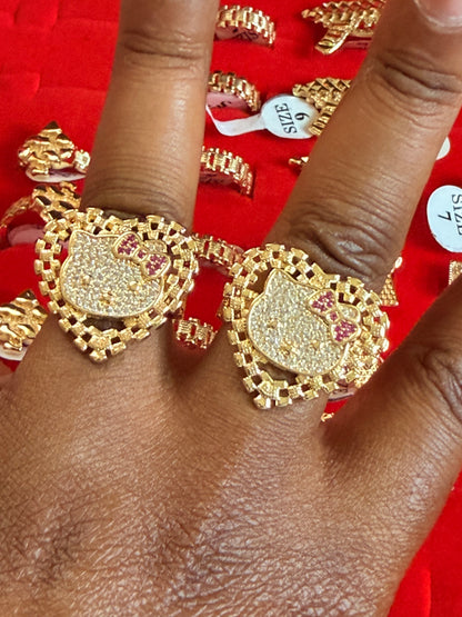Hk Face Rollie Heart Ring