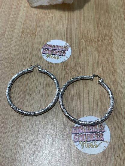 New year Silver  hoop earrings