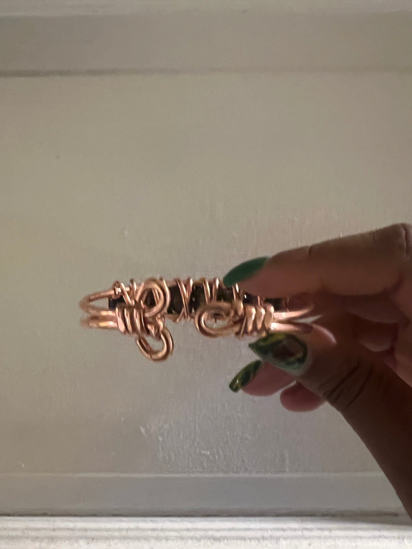 Tigers Eye  Gemstone Copper Wire Beaded Bracelets