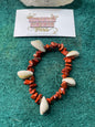 Flame Jasper  cowrie shell crystal Bracelet