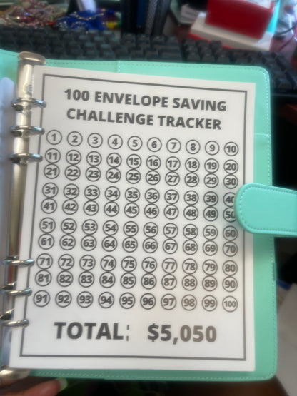 100 Envelope Saving Challenge ￼ Binder