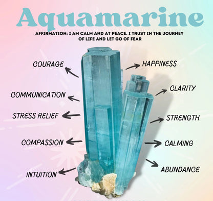 Aquamarine Crystal With Copper Ball Necklace