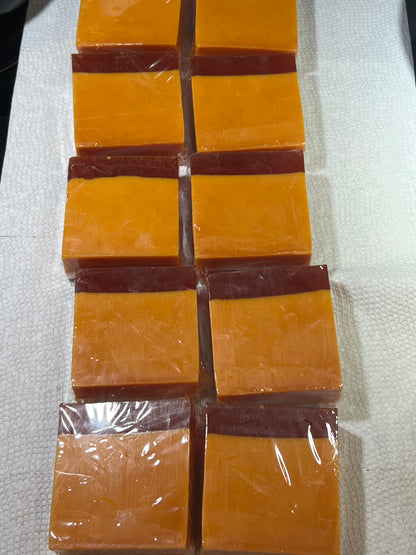 Turmeric Glycerin lemon  Specialty Soap (Clear and Solid Layers)