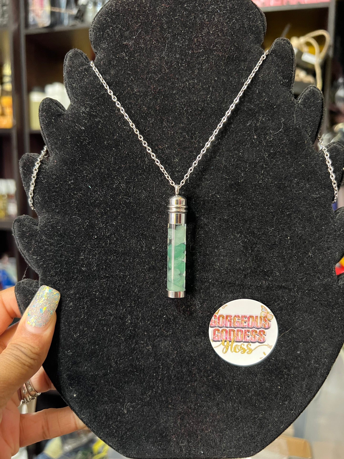 Green Aventurine  Florida Water Necklace