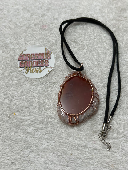 Red Agate plate 7 Charka  Gemstone  necklace