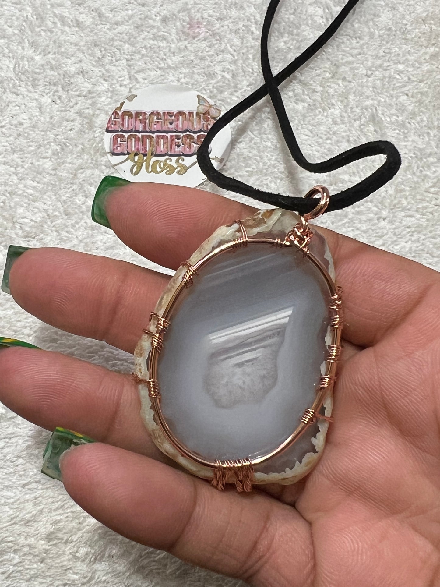 Clear Agate plate 7 Charka  Gemstone  necklace