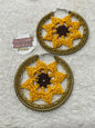 Sun Flower  Crochet Earrings