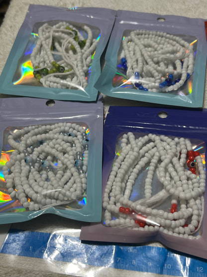 Evil eye solid custom Waist-bead Gem Tie on waist beads(Add 4 one will be FREE )