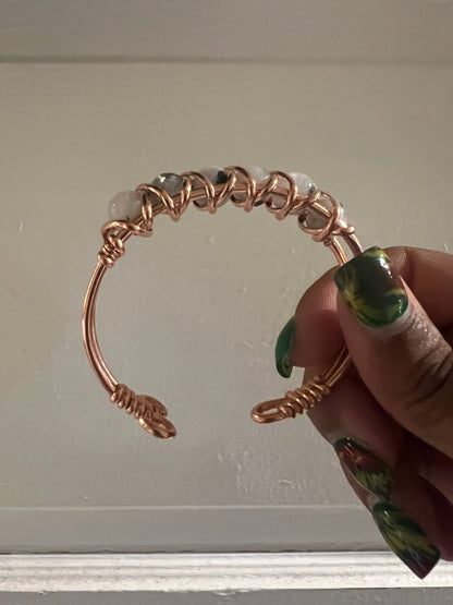 Moonstone Gemstone Copper Wire Beaded Bracelets