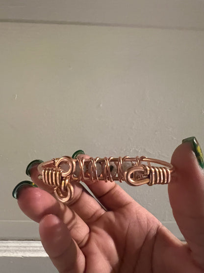 Moonstone Gemstone Copper Wire Beaded Bracelets