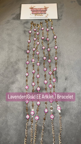 Lavender & Gold EE Anklet / Bracelet 1pc