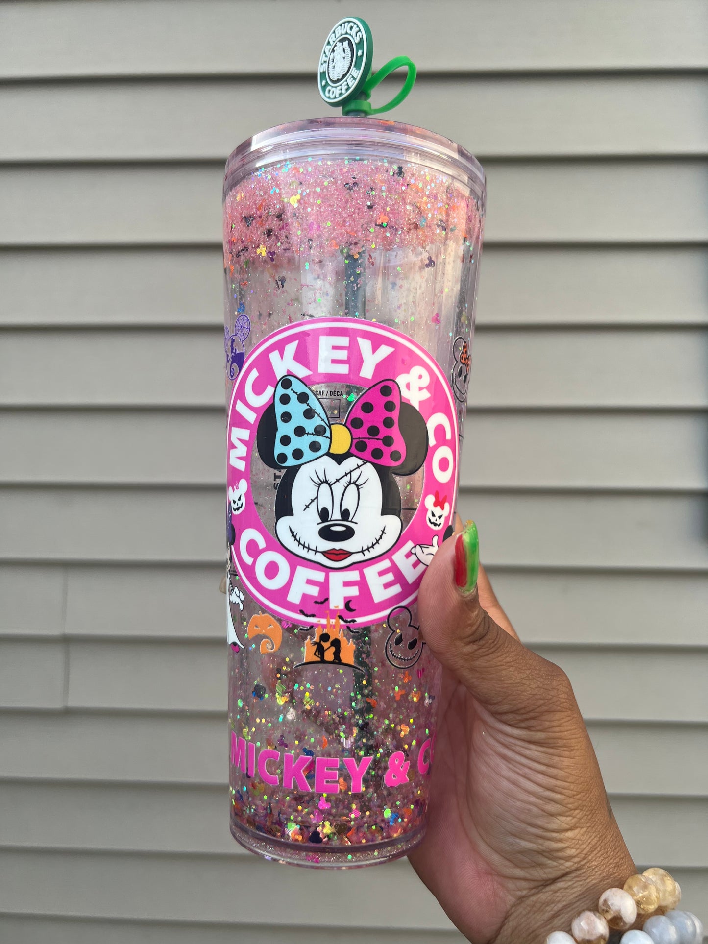 24 oz Haunted Minnie Mouse Snow globe Cup