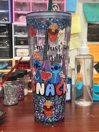 I’m just here for the snacks Snow globe Cup