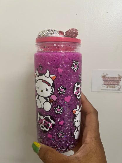Hello Kitty Cow  Custom Snowglobe Cup 20oz (AS PHOTO)