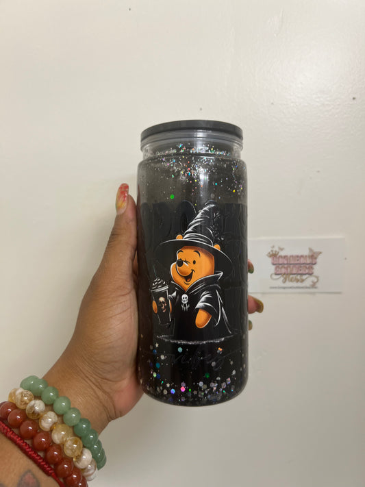 Pooh Spooky Halloween Custom Snowglobe Cup 20oz (AS PHOTO)