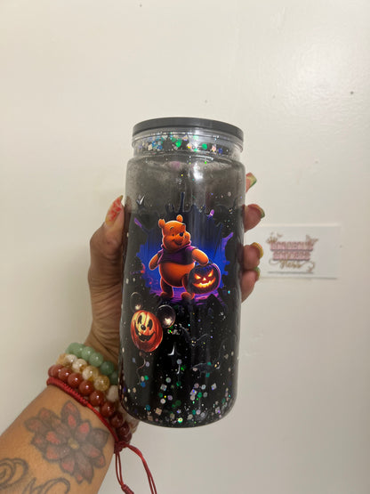 Pooh Spooky Halloween Custom Snowglobe Cup 20oz (AS PHOTO)