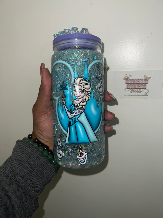 Frozen Elsa  Custom Snowglobe Cup 20oz (AS PHOTO)