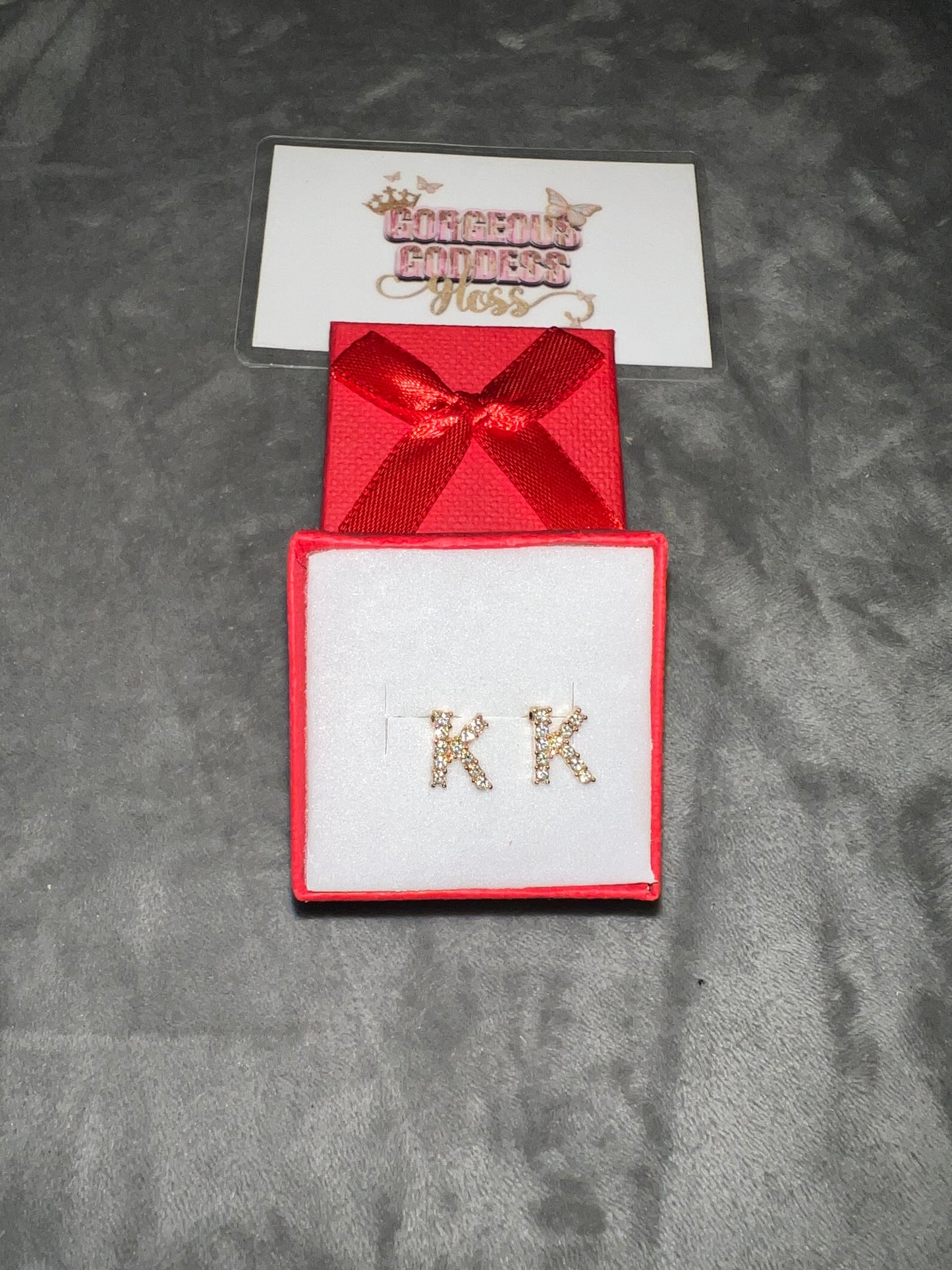 K -  Letter Earring