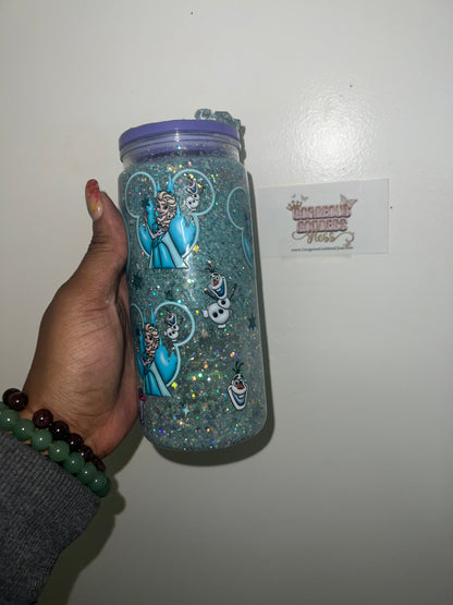 Frozen Elsa  Custom Snowglobe Cup 20oz (AS PHOTO)