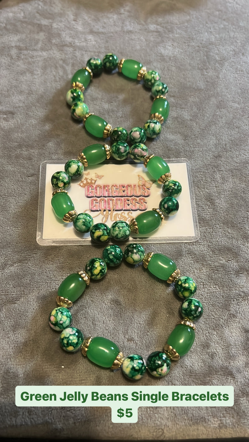 Green Jelly Beans Single Bracelets