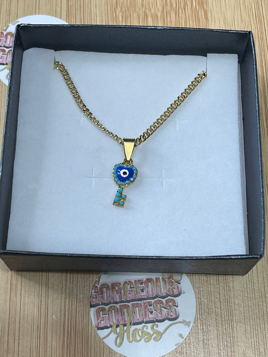 Light Blue Evil eye Necklace