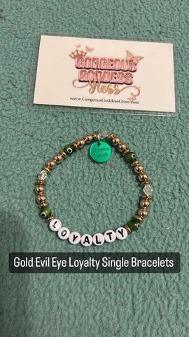 Gold Evil Eye Loyalty Single Bracelets