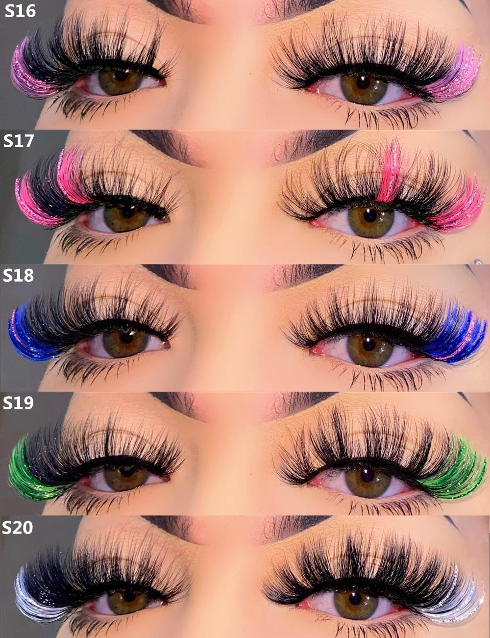 20mm glitter faux mink lashes