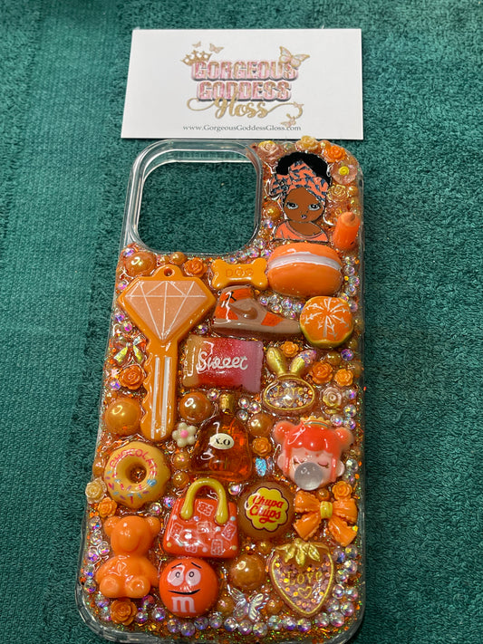 Orange Custom junk case FOR (iPhone16 ProMax ) this case in photo