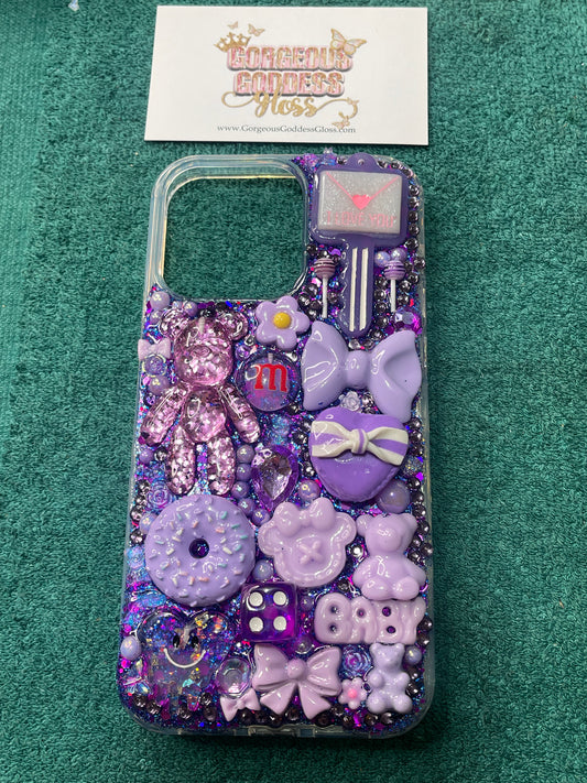 Purple Custom junk case FOR (iPhone 15 &14 plus , 14 & 13 & 12 Pro Max) this case in photo