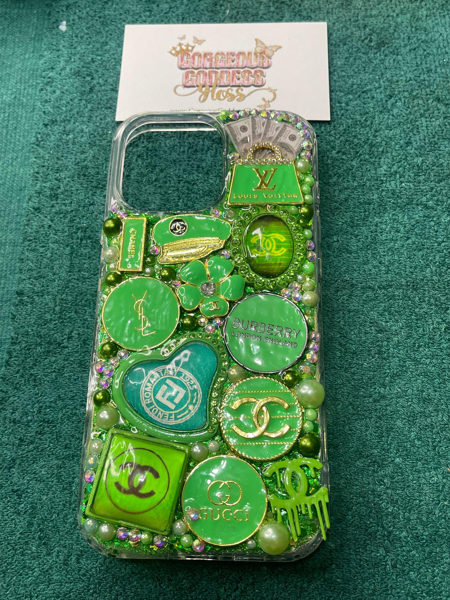 Green Barbie Custom junk case FOR (iPhone16 Pro) this case in photo
