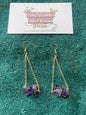 Dark Amethyst  Crystal Crystal Dangle Earrings