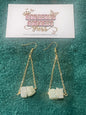 Prehnite Crystal  Dangle Earrings
