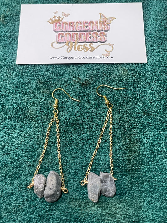 Labradorite Crystal Dangle Earrings